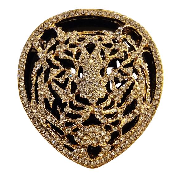 Tiger Rhinestones Gold n Black Brouch Pin. Mobwife. Unique. Standout. StylishMom - Picture 1 of 8